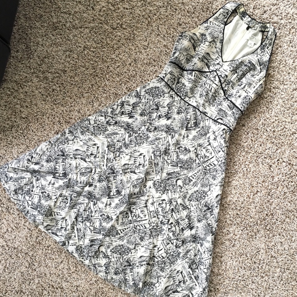 LOFT Classic BW Printed Dress